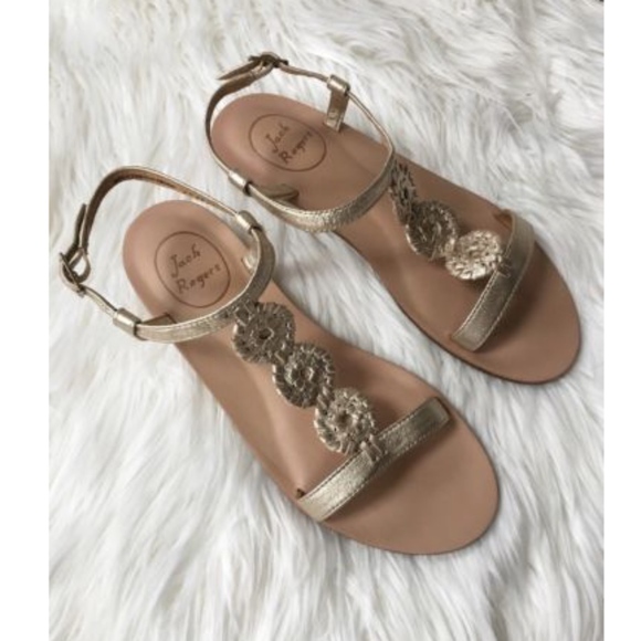 New Jack Rogers Eve Gold Metallic Sandal Sz 9 - Picture 2 of 8